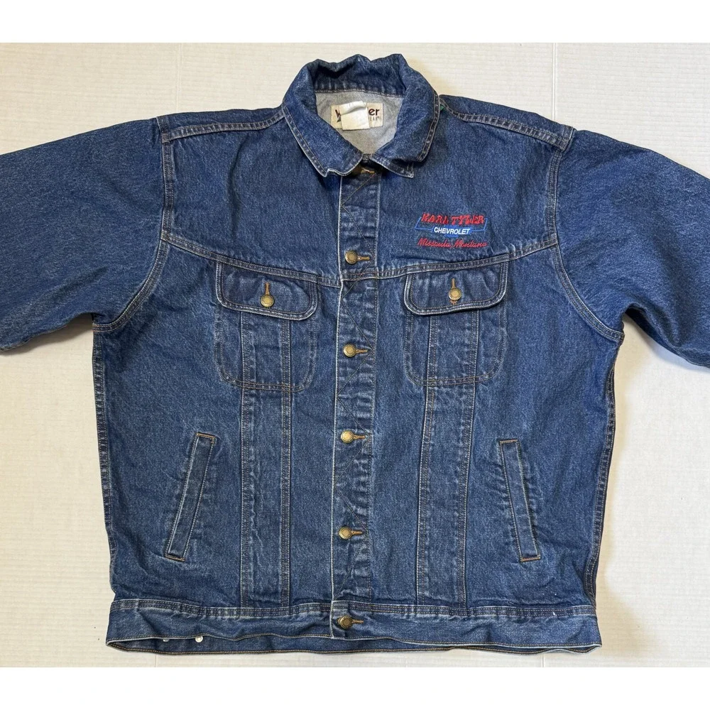 WRANGLER - Chevrolet  - Men's Denim Trucker Jean Jacket‎ - Size X-Large - XL*